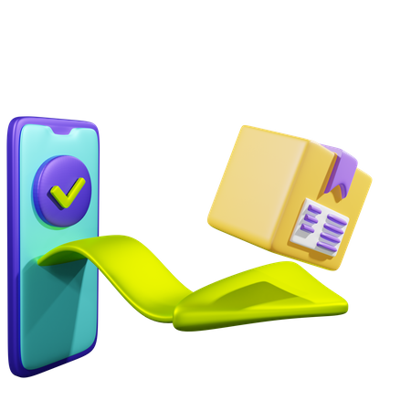 Delivery Of Packages Received On Device  3D Illustration