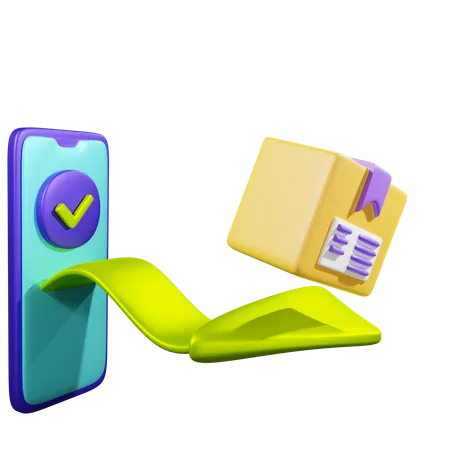 Delivery Of Packages Received On Device  3D Illustration