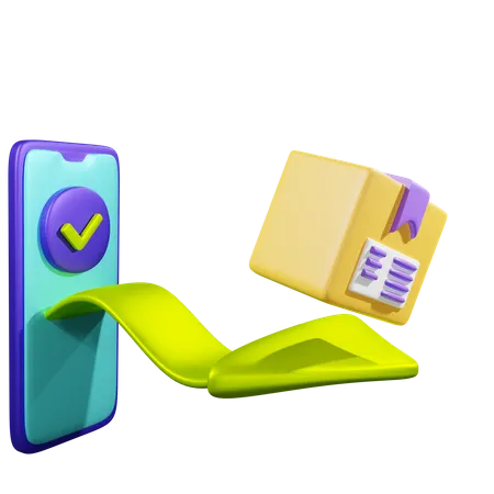 Delivery Of Packages Received On Device 3D Illustration