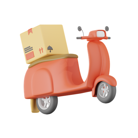 Delivery On Motorcycle  3D Icon