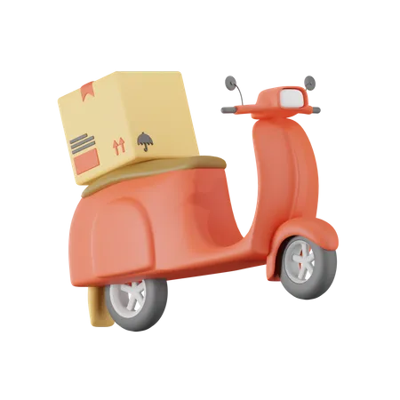 Delivery On Motorcycle  3D Icon