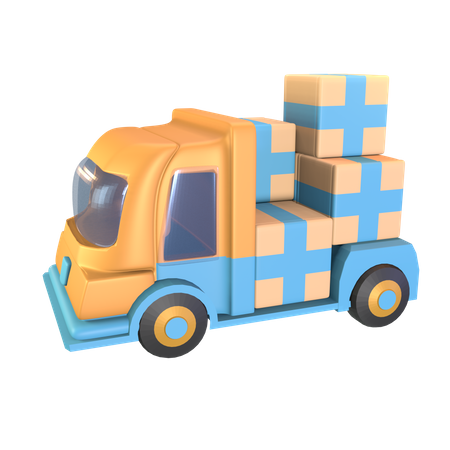 Delivery Package Car  3D Icon