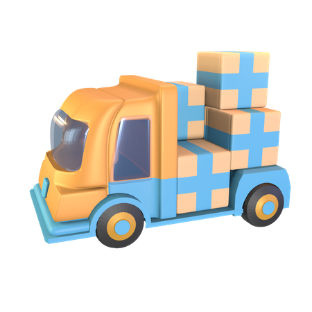 Delivery Package Car  3D Icon