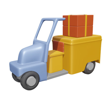 Delivery Package Car  3D Icon