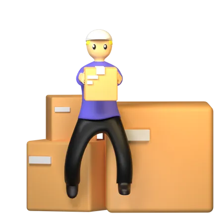 Delivery package ready for delivery  3D Illustration