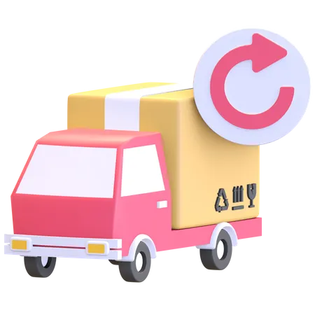 Delivery package return  3D Illustration