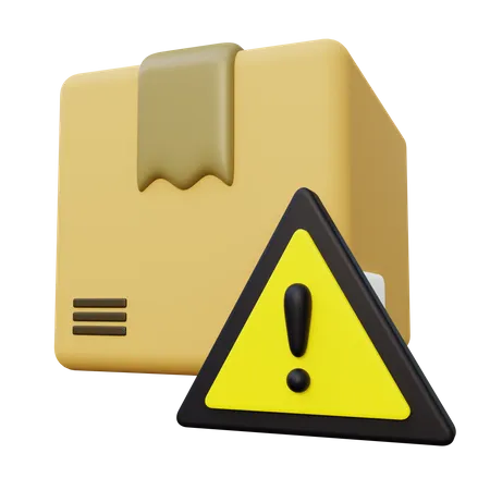 Delivery Package with Error Sign  3D Icon