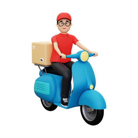 Delivery person going to deliver parcel  3D Illustration