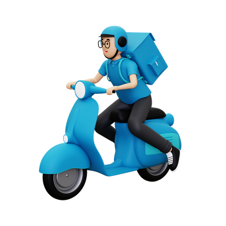 Delivery person going to deliver parcel  3D Illustration