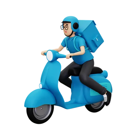 Delivery person going to deliver parcel  3D Illustration