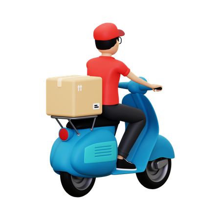 Delivery person going to delivery package  3D Icon