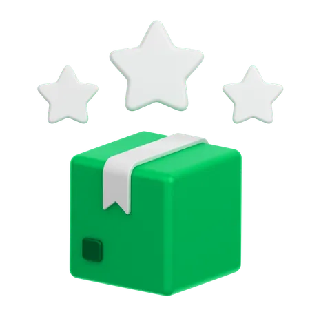 3 D Icon Of A Package With 3 Stars 3D Icon