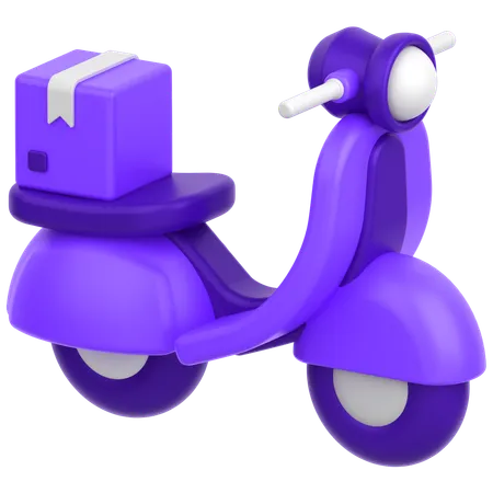 3 D Icon Of A Delivery Bike 3D Icon