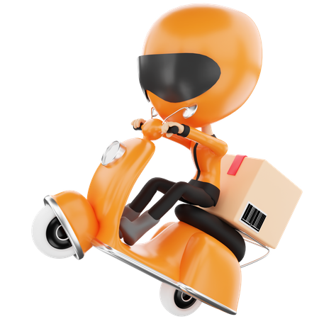 Delivery Scooter  3D Illustration