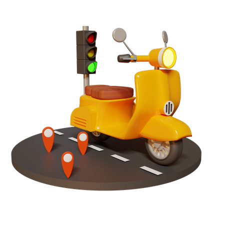 Delivery Scooter  3D Illustration