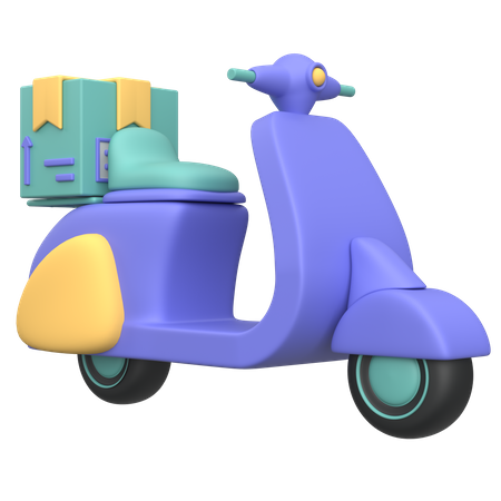 Delivery Scooter 3D Illustration