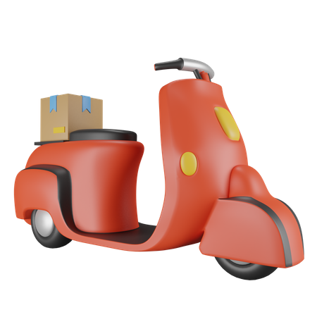 Delivery Scooter 3D Illustration