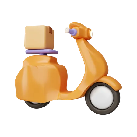 3 D Online Express Delivery Scooter Service Concept Fast Response Delivery By Scooter Courier Pickup Delivery Online Shipping Services 3 D Illustration 3D Icon