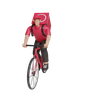 delivery on bicycle 3d