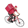 3d delivery on bicycle logo