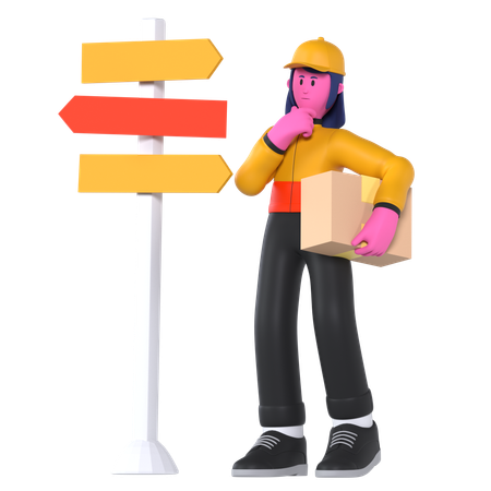 Delivery Sign Direction  3D Illustration