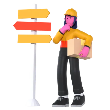 Delivery Sign Direction  3D Illustration