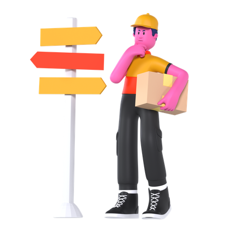 Delivery Sign Direction  3D Illustration