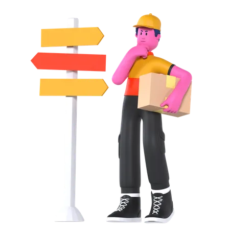 Delivery Sign Direction  3D Illustration