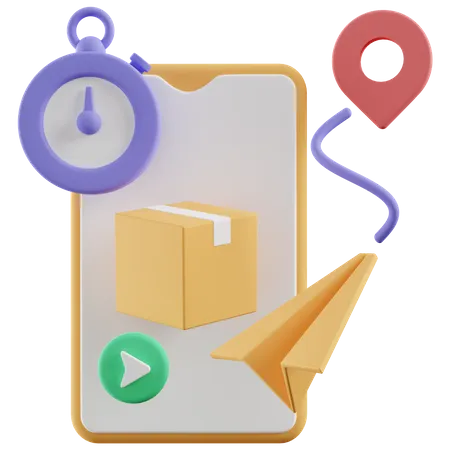 Delivery Tracking  3D Illustration