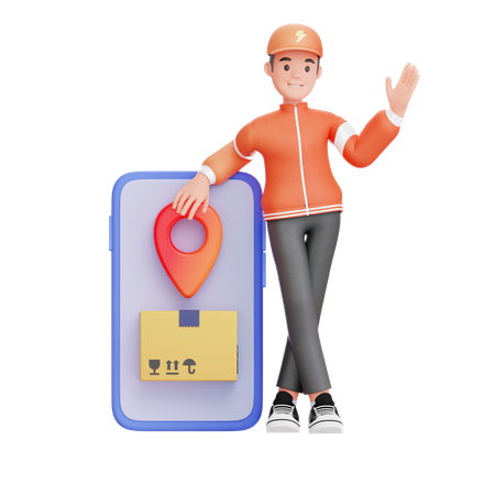 Delivery tracking mobile app  3D Icon