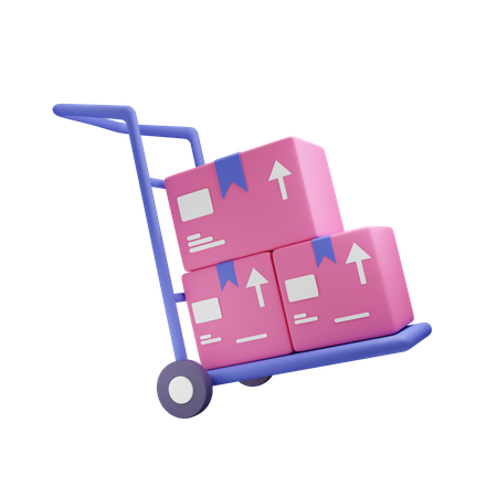 Delivery Trolley 3D Illustration