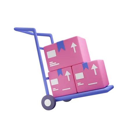 Delivery Trolley 3D Illustration