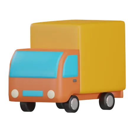 3 D Delivery Truck With Package Box Isolated Minimal Online Delivery Service 3 D Render 3D Icon