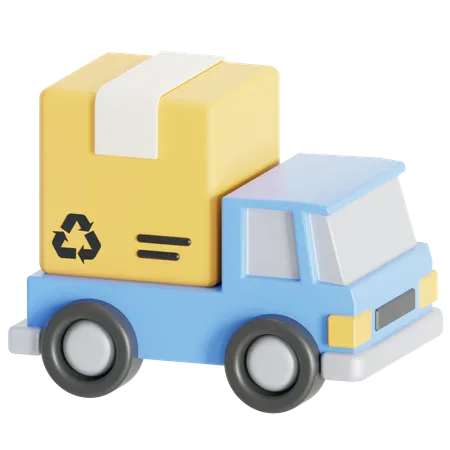 Delivery Truck Delivering Package 3D Icon