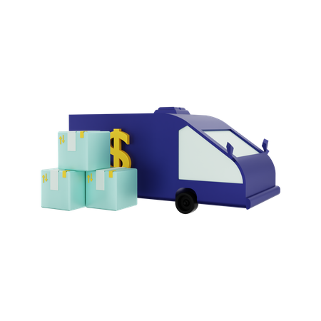 Delivery truck 3D Illustration