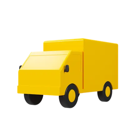 Yellow Car And Yellow Van 3D Illustration