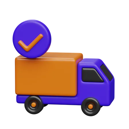 Delivery Truck And Transport Logistics 3 D Render Illustration 3D Icon