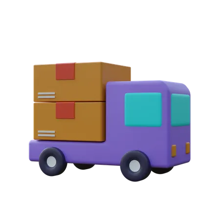 Delivery Truck Two 3D Icon