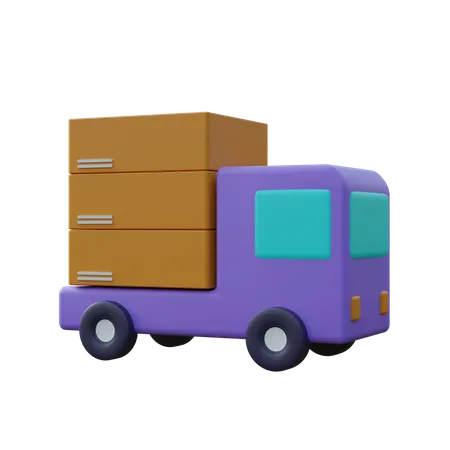 Delivery Truck Three 3D Icon