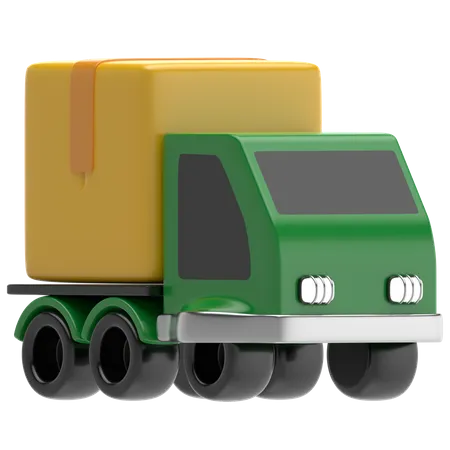 Delivery Truck With Parcel 3D Icon