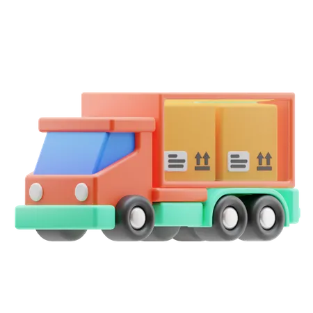 Trucks Deliver Packages To Destinations 3D Icon
