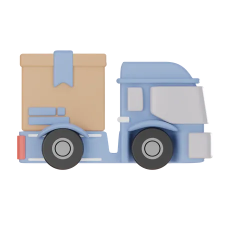 Delivery Car And Cardboard Box 3 D Icon 3D Icon