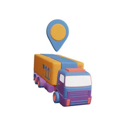 Delivery Truck Location  3D Illustration