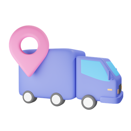 Delivery Truck Location  3D Illustration