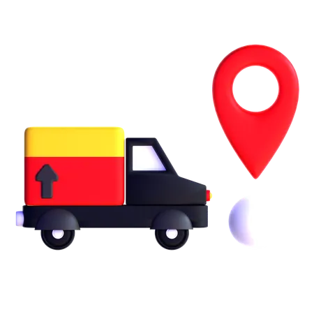 Delivery Truck With Location  3D Icon