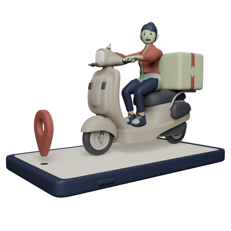 Delivery woman  3D Illustration