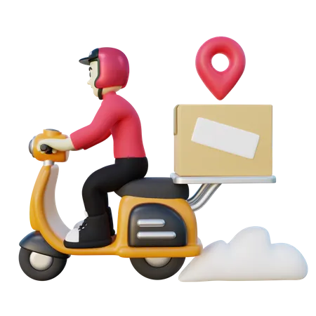 Deliveryman Deliver Package  3D Illustration