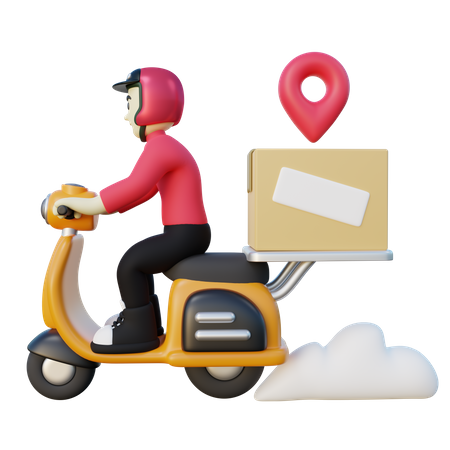 Deliveryman Deliver Package  3D Illustration