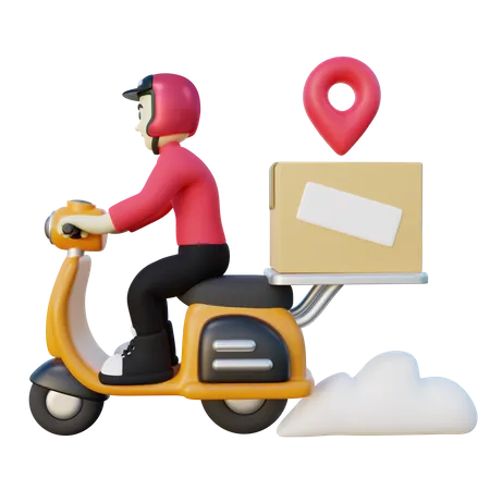 Male Delivery Courier Deliver Package 3 D Illustration 3D Illustration