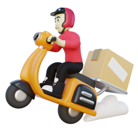 Deliveryman Doing Wheelie  3D Icon